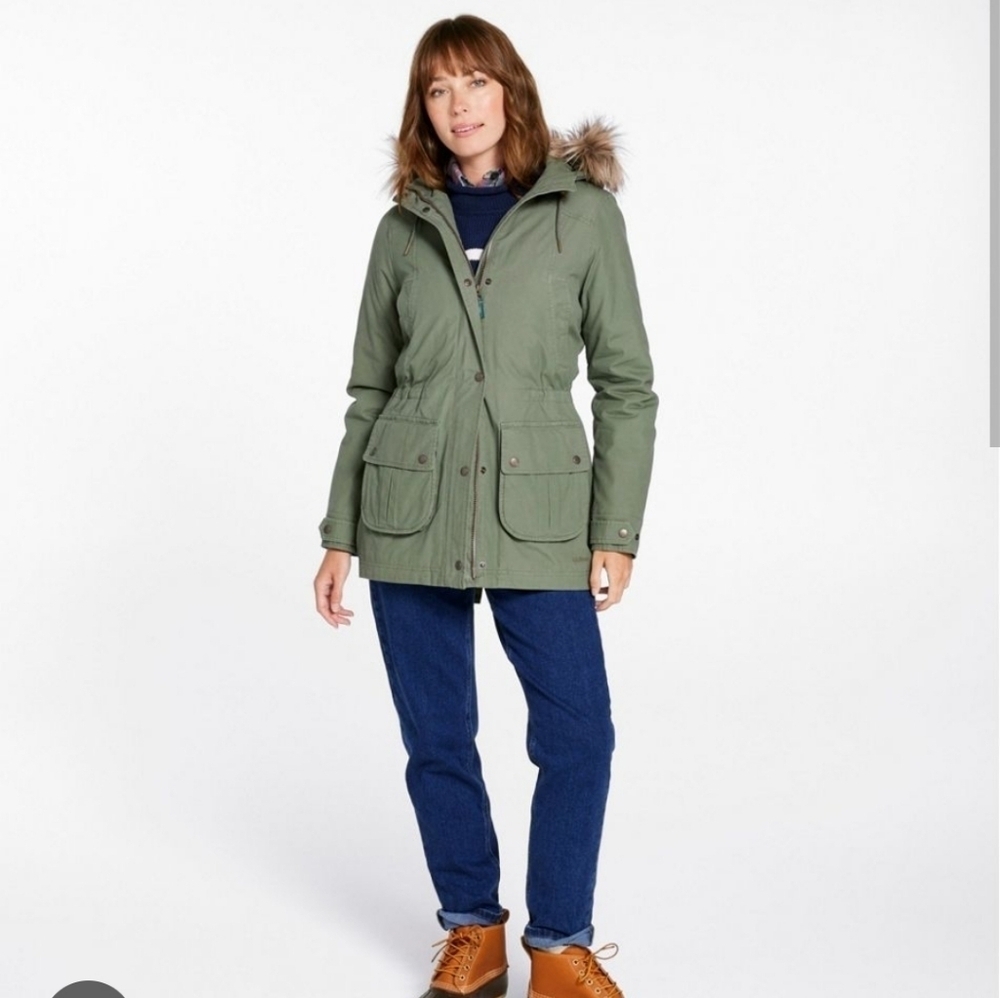 L.L.Bean Explorer Parka Kelp Green Insulated Hooded Utility Jacket XS